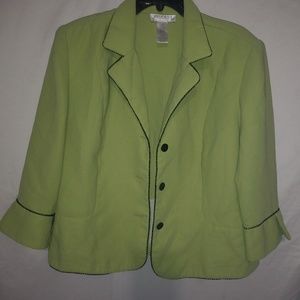 Studio I 18 Workwear Waist Jacket Blazer in Lime Black - Plus
